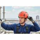 High-Performance Vented Wheel Ratchet Safety Helmet in Hi-Vis Orange