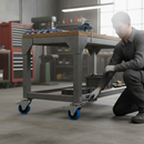 160mm Heavy Duty Braked Swivel Plate Castor with Blue Elastic Nylon Centre