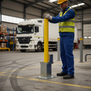 Premium Heavy Duty Removable Yellow Galvanised Steel Bollards - 900mm Height for Security and Aesthetic Appeal