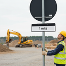 Premium 1 Mile Supplementary Sign Plate with RA1 Reflective Vinyl - 870x275mm for EnduraSign Frame