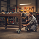 125mm Heavy Duty Braked Swivel Bolt Hole Castor with Rubber Wheel