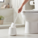 Premium White Toilet Brush and Holder Set - Stylish and Functional Bathroom Accessory