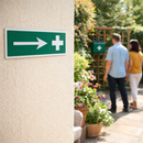 First Aid Safety Sign – Arrow Right – Rigid Plastic & Vinyl – Indoor/Outdoor Use