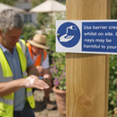 Safety Barrier Cream Sign – 1mm Rigid Plastic & Vinyl – Indoor/Outdoor Use