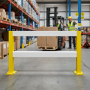 Heavy Duty Impact Protection Railing System Post - 200x200mm Steel with Durable Base Plates for Safety