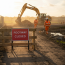 Premium Footway Closed Sign - Industrial Grade Metal Sign 600x450mm with Engineer Grade Reflective Face
