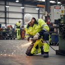 High-Performance Multisafe ARC Flash & Fire Retardant Bib & Brace with Kneepad Pockets - Hi-Vis Yellow/Dark Navy