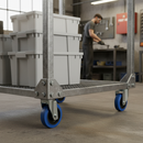 125mm Heavy Duty Swivel Plate Castor with Blue Elastic and Roller Bearing