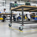 160mm Braked Swivel Plate Castor with Ant-Static Grey Non-Marking Tyre