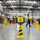 Premium A4 Sign Holder with Polycarbonate Sleeve for Queue Display - Modular Design for Retractable Barrier Replacement