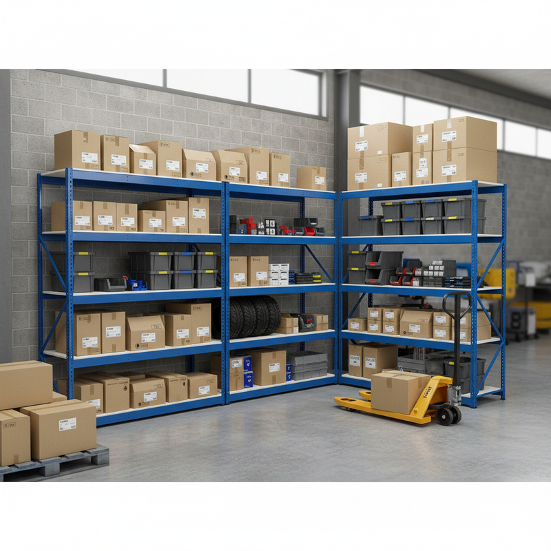 Heavy Duty Industrial Shelving - 1677mm High - 400kg Capacity - Melamine - Blue