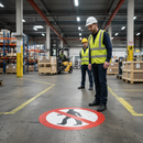 Premium 430mm Floor Sign - No Pedestrians, Slip-Resistant Vinyl for Workplace Safety