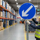 Professional Keep Left Circle Road Sign - Durable Composite Material for Post Mounting with High Reflectivity Grade R2
