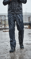 Premium Lightweight Nylon Trousers with PVC Coating, Elastic Waist, and Taped Seams for Enhanced Comfort and Durability