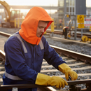 Professional Arc Flash and Fire Retardant Hi-Vis Orange Hood - Easy Attachment for Storm Coats