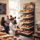 Premium Wooden Bakery Display with Multiple Shelves for Organized Presentation and Easy Access