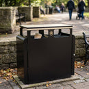 200 Litre Dual-Compartment Steel Litter Bin with Slam Lock