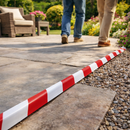 PVC Hazard Floor Marking Tape – 50mm Red & White – Durable – Indoor/Outdoor Use