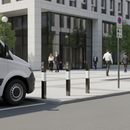 Premium Square Steel Bollards - 1000mm Height with Reflective Band and Heavy Duty Construction for Enhanced Security