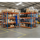 4x Heavy Duty Industrial Shelving - 1600mm High - 500kg Capacity - Blue & Orange