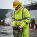 Premium High-Visibility Waterproof Padded Bomber Jacket with Reflective Tape and Vented Under Arms for Ultimate Comfort and Safety