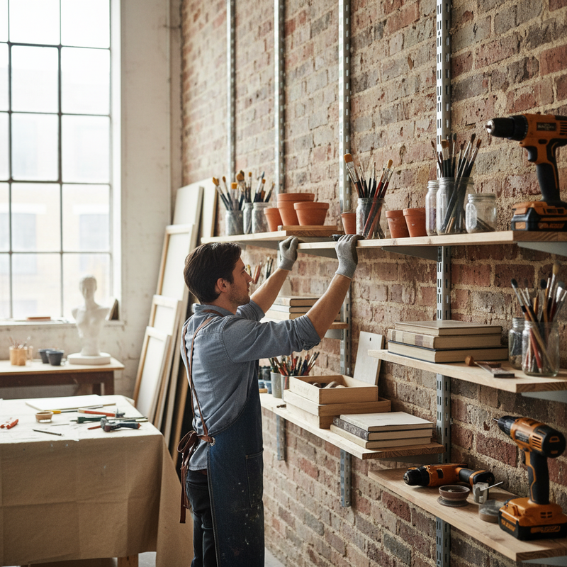 Heavy Duty Twin Slot Wall Mounted Shelving Uprights - Custom Build - Silver