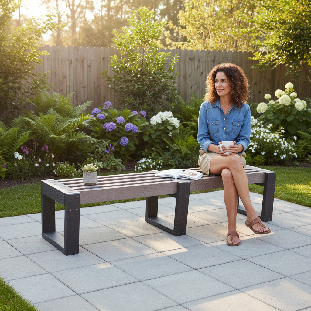 Premium Recycled Plastic Edge Bench for Outdoor and Indoor Use - Durab