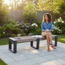Premium Recycled Plastic Edge Bench for Outdoor and Indoor Use - Durable, Weatherproof Seating with Contemporary Design