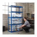 Heavy Duty Shelving Unit - 1800mm High with 12x 33.5L Storage Boxes