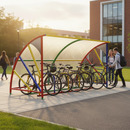 Premium Multi-Coloured 10 Bike Shelter with Galvanised Steel Framework and UV-Protected Sheeting for All Weather Protection