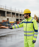 Premium High-Visibility Soft Shell Jacket - Windproof, Breathable Fabric with Reflective Tape and Adjustable Cuffs