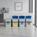 4 Pack of 15L High-Performance Recycling Bins with Flip Lids