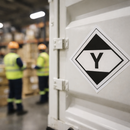 Hazard Warning Diamond Y Sign – Self-Adhesive Vinyl – Indoor Use