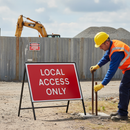 Professional Local Access Only Metal Sign - 1050x750mm Reflective Face for Road Closure Notifications