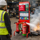 Fire Stand with Lith-Ex Battery Extinguisher & Fire Blanket – Heavy Duty – Industrial Use