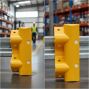 Premium Yellow Plastic Pedestrian Scroll End Cap with Reflectors for Safety and Visibility