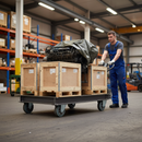 200mm Heavy Duty Fixed Plate Castor with Grey Elastic Rubber Tyre