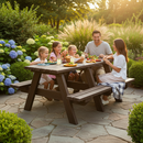 Premium Recycled Plastic Picnic Table 1.5m - Durable Weatherproof Design for Outdoor and Indoor Use