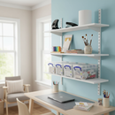 Premium Twin Slot Wall Mounted Shelving - 900mm Wide - White Melamine