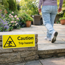 Caution Trip Hazard Safety Signs – 1mm Rigid Plastic – Indoor/Outdoor Use