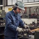 Professional Machinery Helmet with Ear Defenders and Full Face Visor