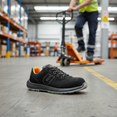 Premium Lightweight Metal-Free Safety Shoe with Composite Toe, Breathable Suede Upper and High Traction Sole for Comfortable Use in Logistics