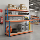 Heavy Duty Workstation - 1677mm High - 400kg Capacity - Chipboard - Blue & Orange