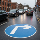 Premium Right Turn Ahead Arrow Preformed Thermoplastic Road Marking - Easy Application, Non-Slip, and Professional Appearance in Multiple Sizes