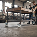 125mm Heavy Duty Braked Swivel Plate Castor with White Nylon Wheel