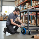 160mm Heavy Duty Swivel Plate Castor with Blue Elastic