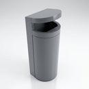 70 Litre Single Hooded Street Litter Bin – Galvanised Steel (view 2)