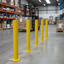Professional Yellow Galvanised Mild Steel Bollards for Security and Aesthetic Appeal - 750mm High with Various Diameter Options