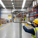 Heavy Duty Traffic Mirror Sign Post - Hot Dip Galvanised Steel with Top Cap for Traffic Regulation and Safety
