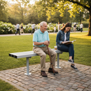 Premium Outdoor Mild Steel Bench 300 - Durable Design for Parks and Schools with Galvanised Finish